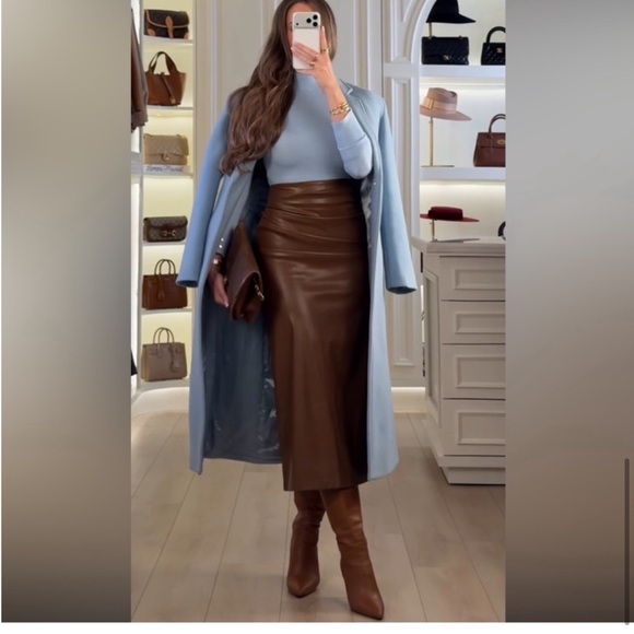 Zara Fitted Wool Blend Coat - Picture 7 of 15